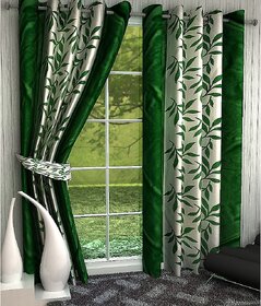 Styletex Set of 2 Long Door Eyelet Curtains Floral Light Green