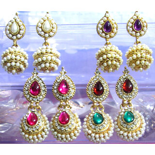 Set of 4 Jhumka Earrings