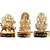 24 Carat Ganesh Laxmi Durga Gold Plated Idol - 3 Inches