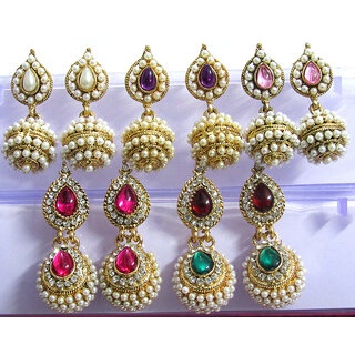Set of 5 Jhumka Earrings