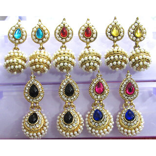 Combo Offer of Multi Colour Jhumka Earrings