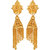 GoldNera Alloy Gold Plated Wedding Jhumkis With Tassels