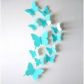 Jaamso Royals 'Sky Blue 3D Butterflies' Wall Sticker (13 cm X 15 cm)