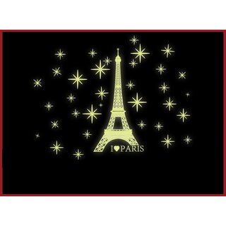                       Jaamso Royals 'Luminous Eiffel Tower Glow in the Dark' Wall Sticker (21 cm X 29.7 cm)                                              