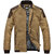 Modo Vivendi Mens Jacket Leather Patchwork on Shoulder Casual Jacket