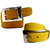 Wholesome Deal womens yellow colour non Leatherite pin buckle belt with 1 inches (Pack of Two)