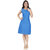 Svt Ada Collections Blue Linen Solid/Plain A-line Midi Dress
