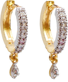 American Diamond Gold Plated Hoop Earring