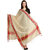 Aksara Beige Jacquard Temple Border Dupatta
