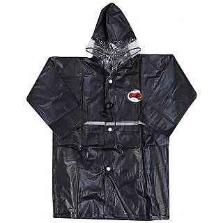 Babyhug Full Sleeves Hooded Raincoat Black