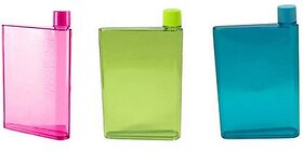 Kudos A5 Notebook bottle ( Pack Of 3 Pink , Green, Blue ) 420 ml