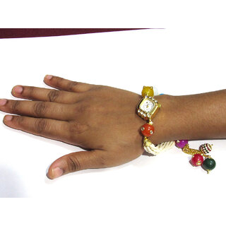                       Colourful Pearl Beads Fancy Watch                                              