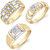 Sukkhi Incredible Gold  Rhodium Plated CZ Set of 3 Ring Combo For Men