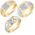 Sukkhi Modish Gold  Rhodium Plated CZ Set of 3 Ring Combo For Men