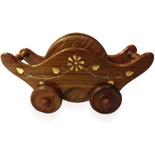 Wooden Handicraft Coaster Set - Gift item