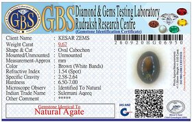 Black Onyx Certified Natural Gemstone 6.52 Carat/ 7.24 Ratti