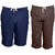 IndiWeaves Mens 1 Cotton 3/4 Capri and 1 Shorts/Barmuda Combo Offer (Pack of 2)_Blue::Brown_Size:-32