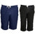 IndiWeaves Mens 1 Cotton 3/4 Capri and 1 Shorts/Barmuda Combo Offer (Pack of 2)_Blue::Black_Size:-32