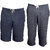 IndiWeaves Mens 1 Cotton 3/4 Capri and 1 Shorts/Barmuda Combo Offer (Pack of 2)_Blue::Grey_Size:-32