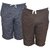IndiWeaves Mens Regular Fit Casual Shorts (Pack of 2)_ Grey::Brown_Size-32