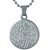 Memoir Silver plated coin Lord Krishna Religious God Pendant with Chain, Locket necklace Temple Jewellery for Men & Women