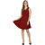 AV Creations fit  flare dress stone embellished around neck ( WINE RED)