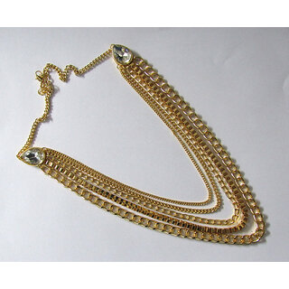                       White 2 Side Black Brooch Necklace                                              