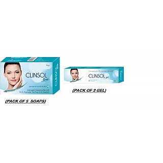 clinsol soaps  gel ( set of 5 pcs. soap  set of 2 pcs. gel)