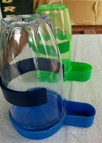 COLOURFUL AQUARIUM  Imported Birds WATER and FOOD feeding cup  Cage hanging type