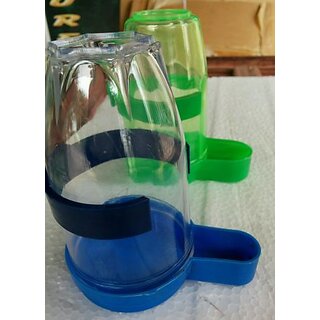 COLOURFUL AQUARIUM  Imported Birds WATER and FOOD feeding cup  Cage hanging type
