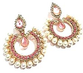 Pink Tilak Polki Earrings