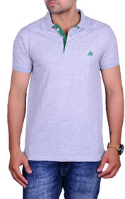 La Milano Gray Polo Neck Half Sleeve T-Shirt for Men