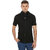 Black Collection Solid Men's Flap Collar Neck Black T-Shirt