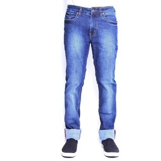 Men's Casual Regular Fit Blue Jeans