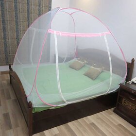 Healthgenie Pink Mosquito Net Double Bed Foldable.