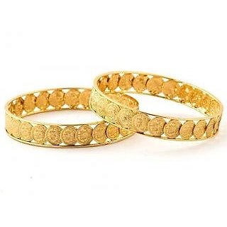                       Laxmi Coin Golden Bangle set                                              