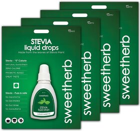 Sweetherb Stevia Sugarfree Liquid - 60 ml (Combo of 4)