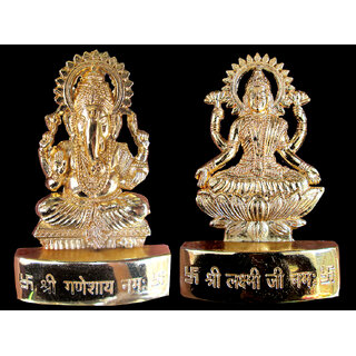 Ganesh Laxmi Gold Plated Idol