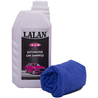 Lalan ACS - Automotive Car Shampoo + Lalan Microfibre Cloth (Pack of 2 nos.)