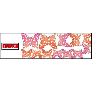                       Hd-001 Dotted Light Pink And Orange Butterfly Wall Sticker Jaamso Royals                                              