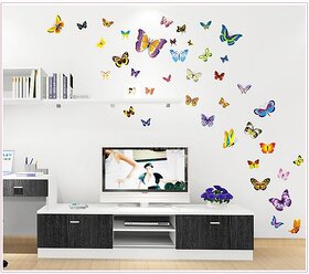 Ay1045 Multicolour Butterfly Wall Sticker Jaamso Royals