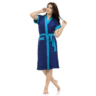 Imported Double Shaded Cotton Bathrobes (Royal Sky)
