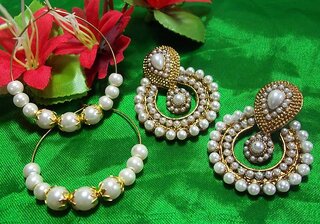 Pearl polki earrings buy 1 get 1 free