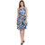 Sleeveless Georgette Dress In Blue Floral Print