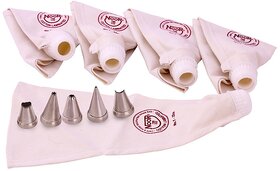 NOOR CAKE DECORATION ICING BAGS (25 CM) 5 BAGS WITH 5 NOZZLES