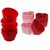 COMBO OF SILICONE HEART SHAPE AND ROUND SHAPE BAKEWARE CAKE, MUFFINS TART AND CUP CAKE MOULDS - SET OF 6PCS