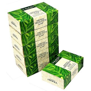                      Vaadi Herbals - Super Value Pack of 6 Neem Patti Soap - Contains Pure Neem Leaves (75 gms x 6)                                              