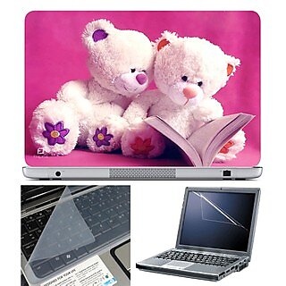 FineArts Laptop Skin 15.6 Inch With Key Guard & Screen Protector - Reading Teddy