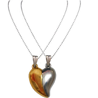 Men Style Couples Broken Heart Mangnetic LoveGold And Silver  316 Lstainless Steel Heart Pendent For Men And Women