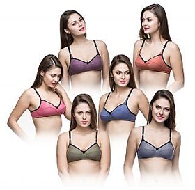 College Girl Non Wired Designer T-Shirt Bra (B-Cup) - Set of 6